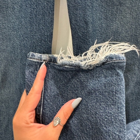 J4. AGOLDE Riley Button Fly Straight Cropped High Waist Jeans - Picture 7 of 10